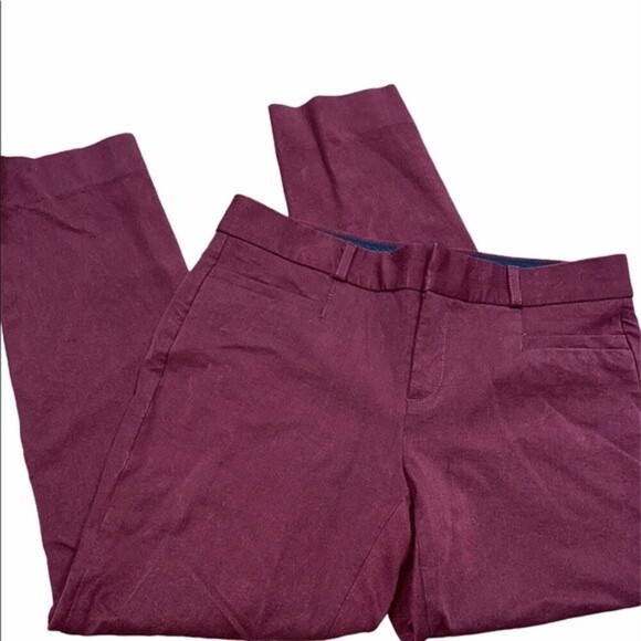 Banana Republic Jackson fit merlot color career crop pants size 4 - Picture 1 of 7